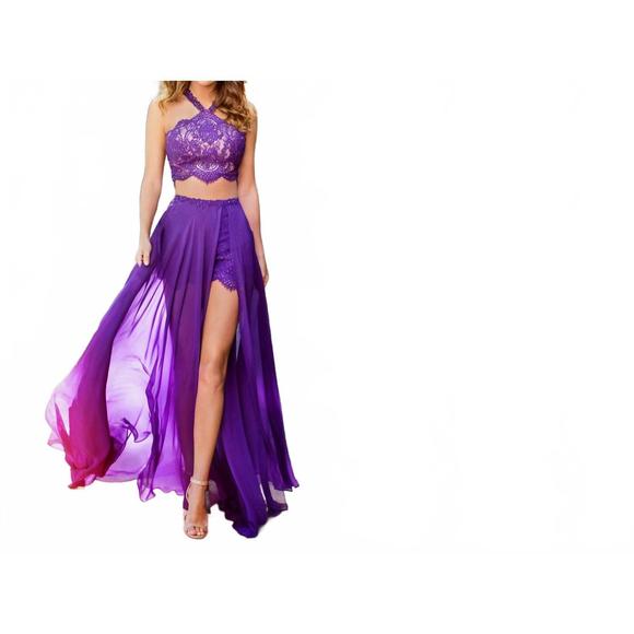 NEW ELLIE WILDE three-piece prom dress in purple - Picture 4 of 4